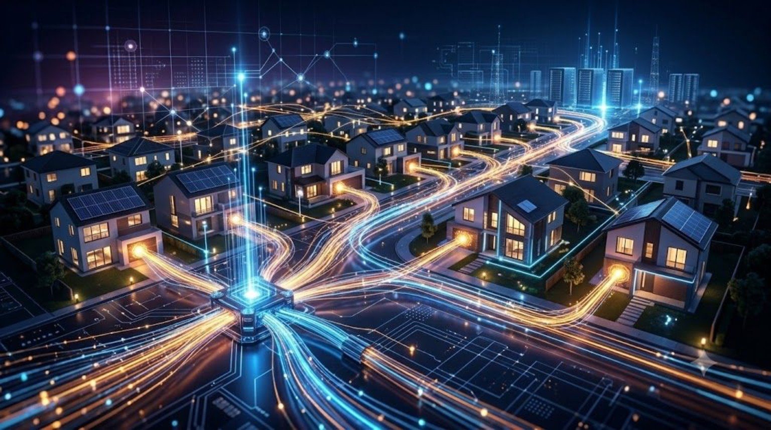 Fiber-to-the-home network connecting a residential neighbourhood