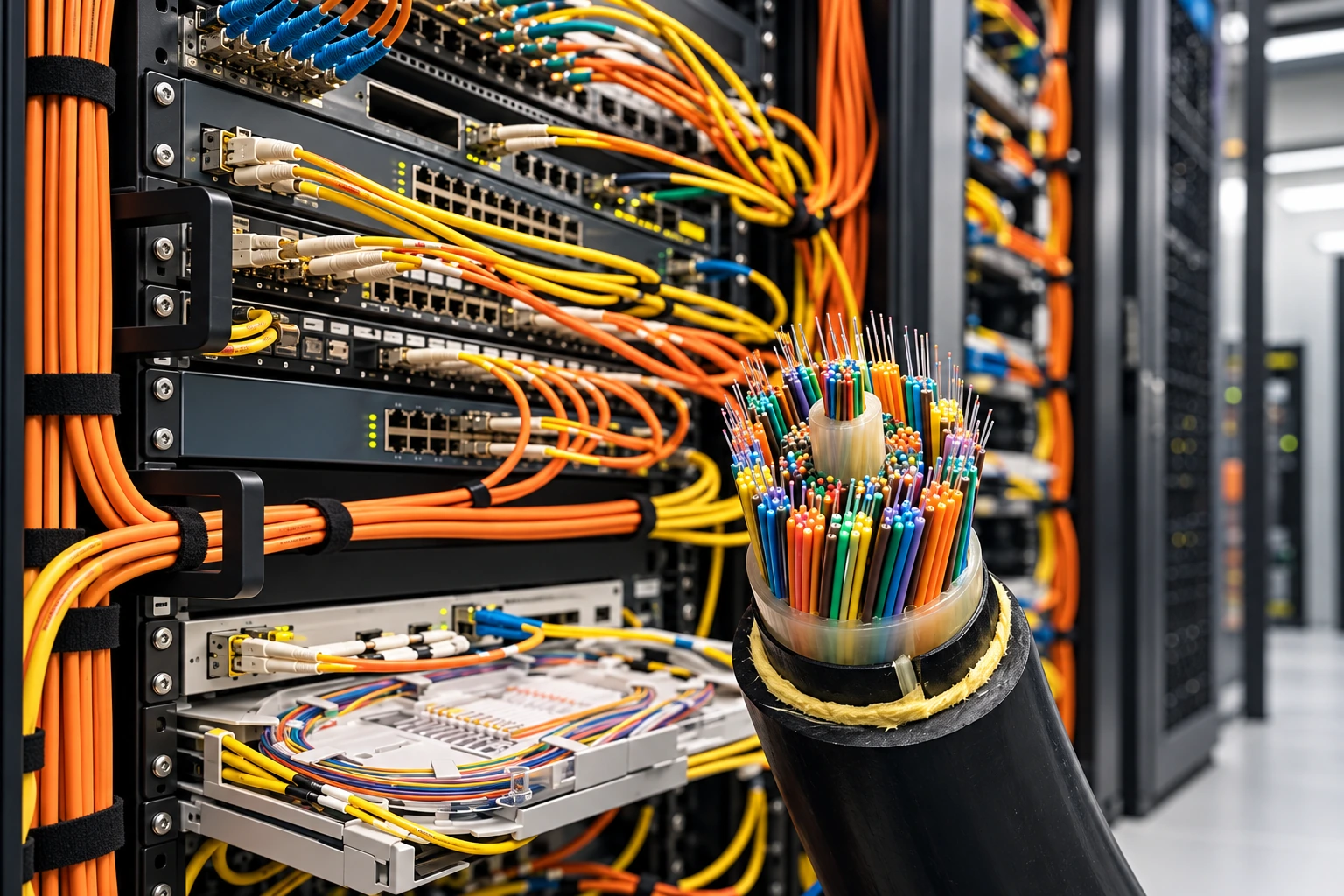 Optical fiber cables and telecom network infrastructure